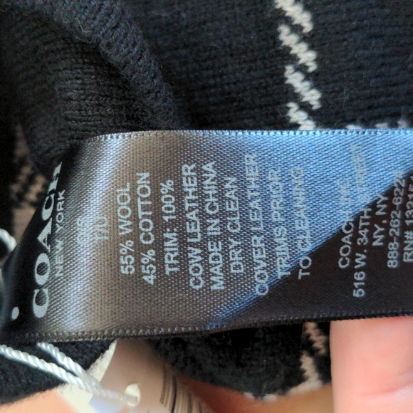 NEW Coach Black and White Plaid Mittens Gloves and Matching Scarf Set - Picture 7 of 7